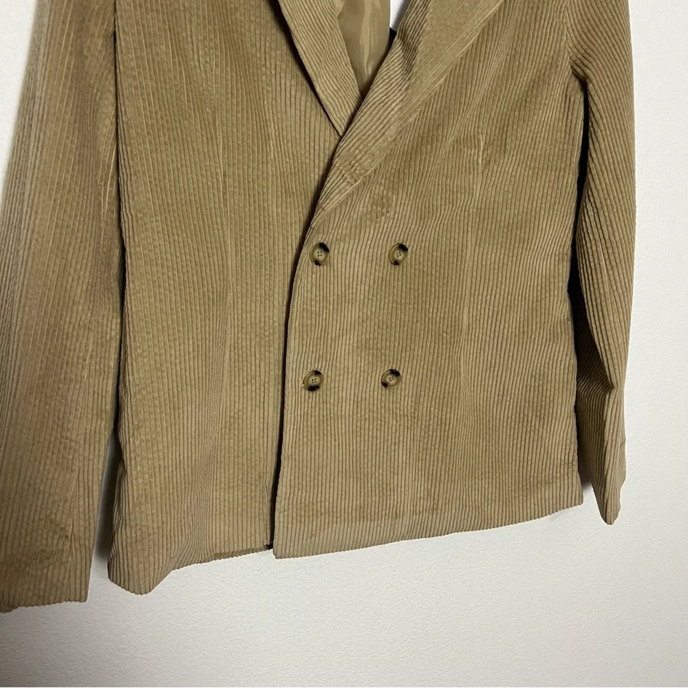 NWT Petal & Pup Tan Corduroy Blazer Jacket Double Breasted - Picture 8 of 12